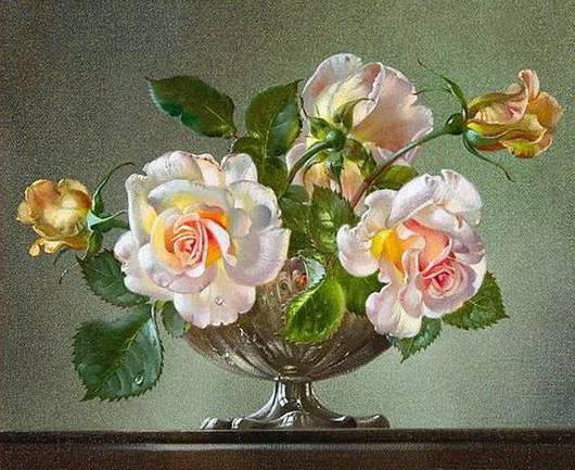 1402 Bouquet of Roses (Renoir) - схема вышивки крестом скачать бесплатно